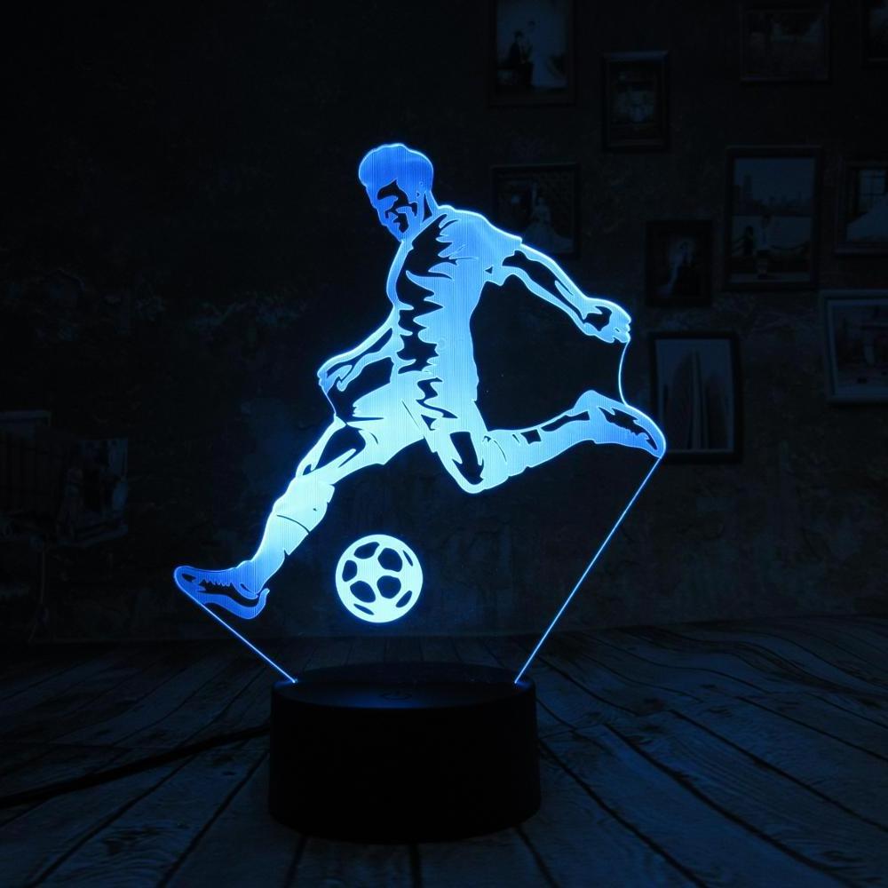 3D Touch   Night Light Football Player Optical Illusion Visualization LED Lamp 7 Colors Table Desk lamp Kids Lamp Gifts