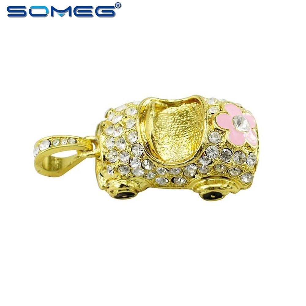 Fashion Jewelry Crystal Pumpkin Car USB Flash Drives 128GB Pen Drive Memory Stick 32GB 64GB Pendrive Disk On Key Gift