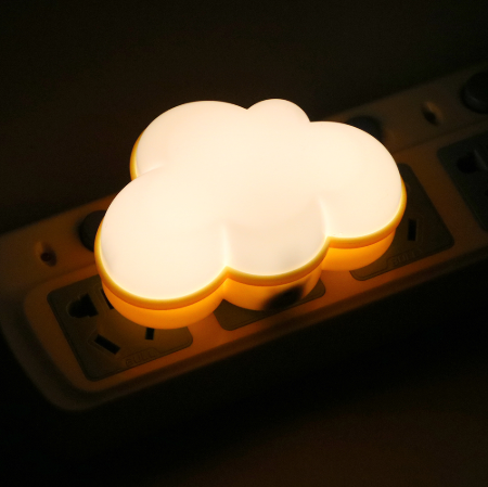 Creative Cloud Light Sensor Control LED Night Light Socket NightLamp Children Bedroom Bedside Lamp EU/US Plug LED Light