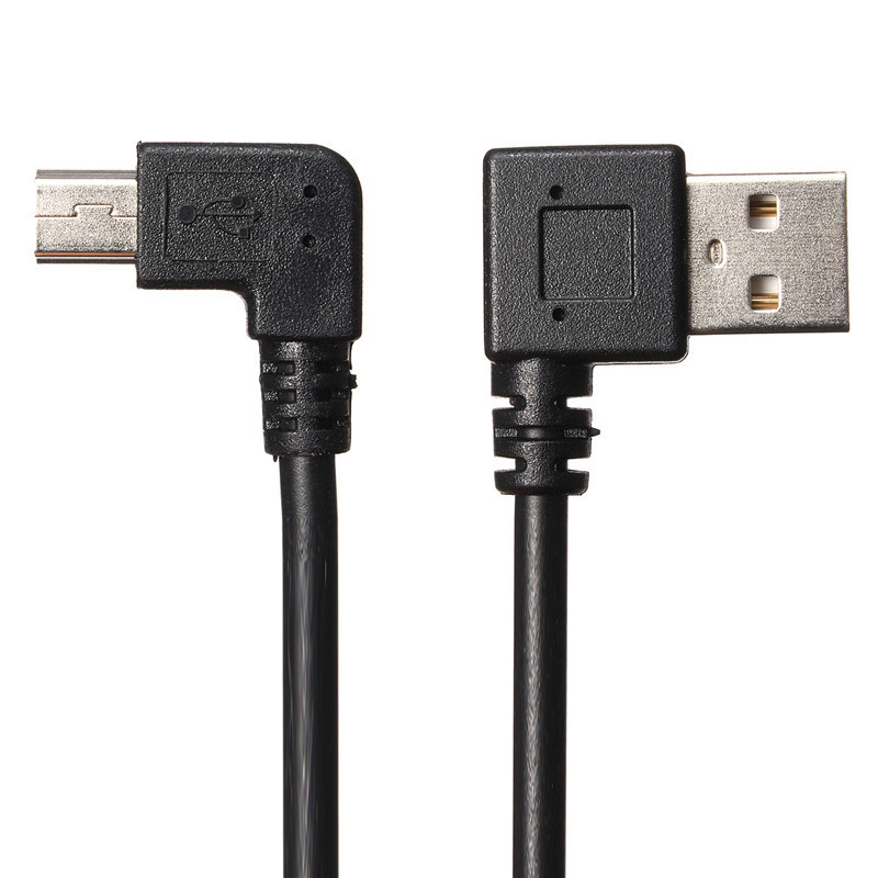 25cm 90 Degree USB 2.0 Male A To Mini USB 2.0 Male B Data Sync Charger Cable For Camera MP3 GPS HDD