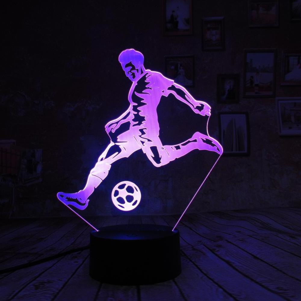 3D Touch   Night Light Football Player Optical Illusion Visualization LED Lamp 7 Colors Table Desk lamp Kids Lamp Gifts