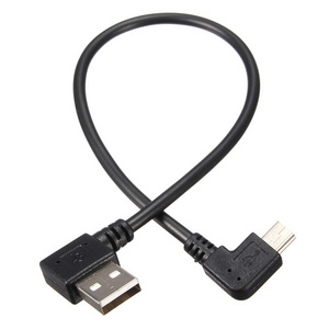 25cm 90 Degree USB 2.0 Male A To Mini USB 2.0 Male B Data Sync Charger Cable For Camera MP3 GPS HDD