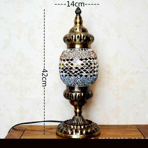 Turkish Coffee Bar Table Lamp Bedside Decorative Glass Bohemian Style Mosaic Table Light For Bedroom Lightings For Baby Room