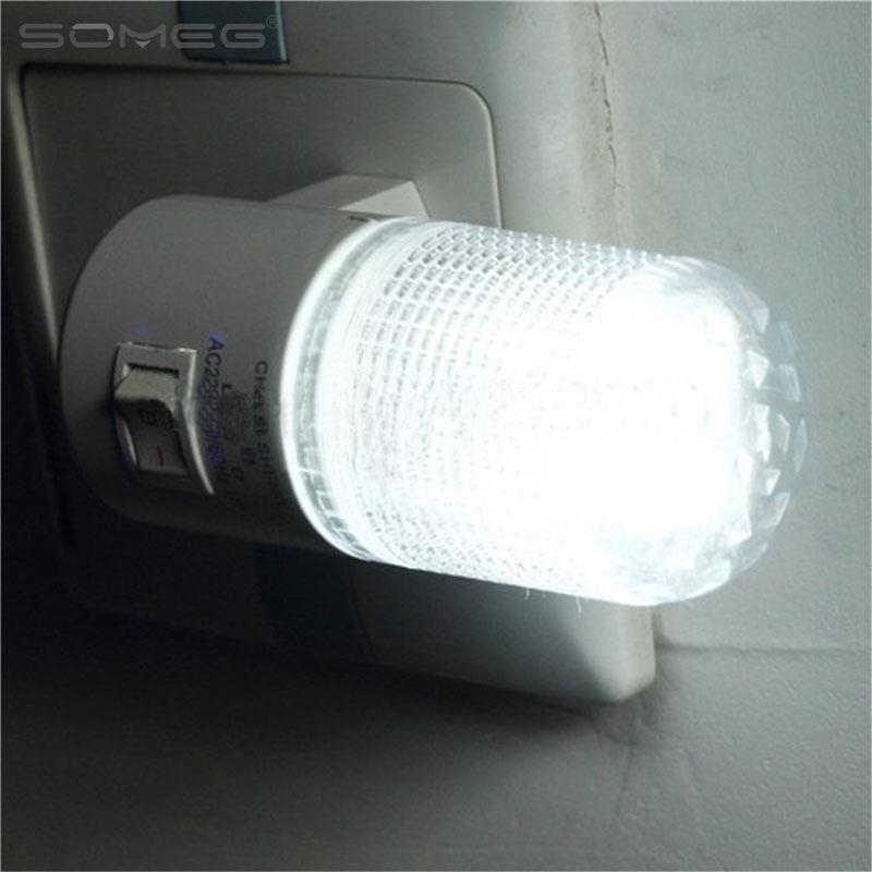 Small Night Light Energy Saving LED Plug in Lamp Bed Switch Socket for USA Home Garden Accessories