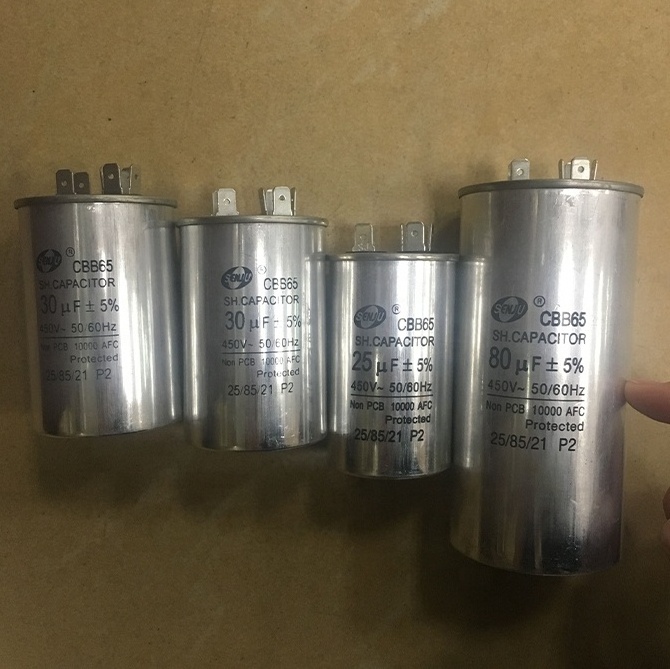 Air conditioning capacitor 450v 50/60HZ cbb65 capacitor 25uf