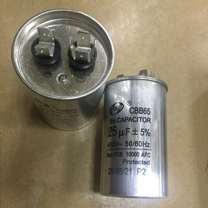 Air conditioning capacitor 450v 50/60HZ cbb65 capacitor 25uf