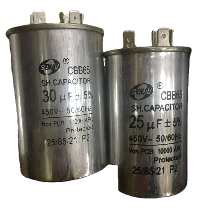 Air conditioning capacitor 450v 50/60HZ cbb65 capacitor 25uf