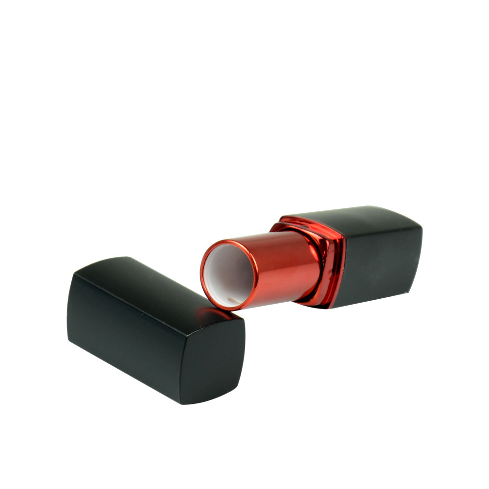 factory wholesale customized nice quality square matte black plastic lipstick case