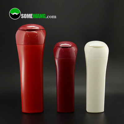 SOMEWANG 200ml 400ml unique design HDPE shampoo bottle with flip cap