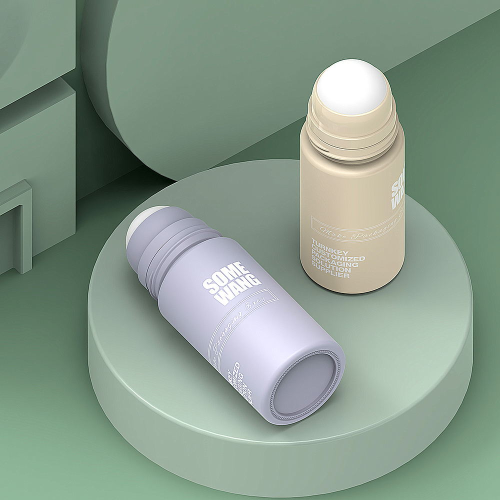 50ml Glass Roll-On Bottle Plastic Deodorant Stick with Convenient Roll-On Feature for skincare