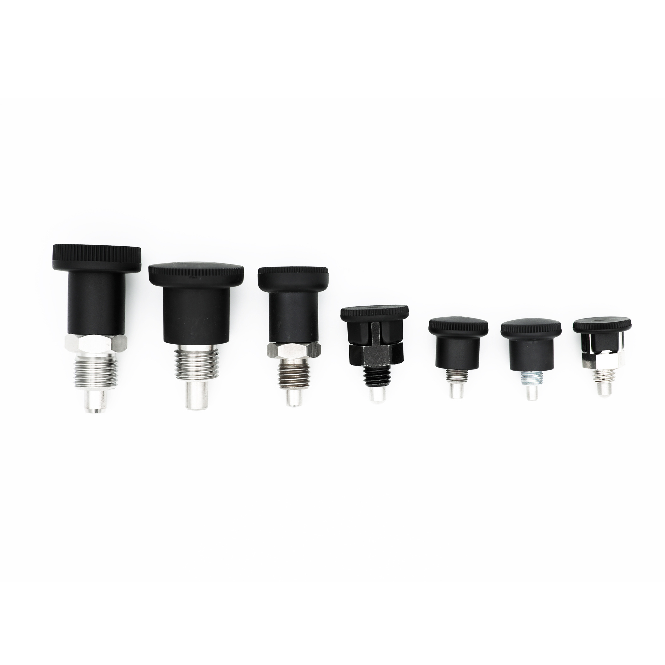 Dongguan high Precise mini indexing plunger retractable thread spring loaded locking index plungers pin with plastic knob