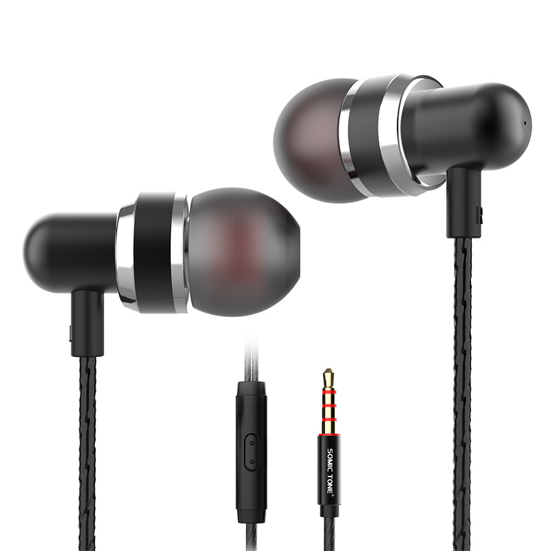 Somic Tone D12 Earphones Wired Noise Isolating in-Ear Earbuds Powerful Bass HiFi Stereo Sport earphones with Microphone