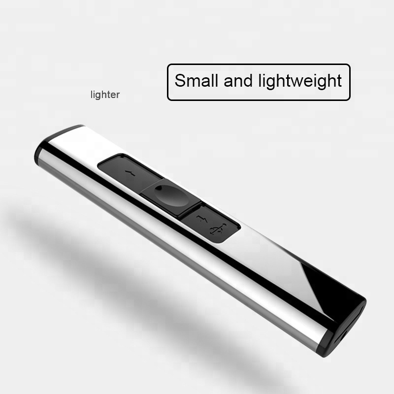 USB Rechargeable Metal Windproof Cigarette Lighters Light and Thin Flameless Multicolor Eletronic Plasma Lighter