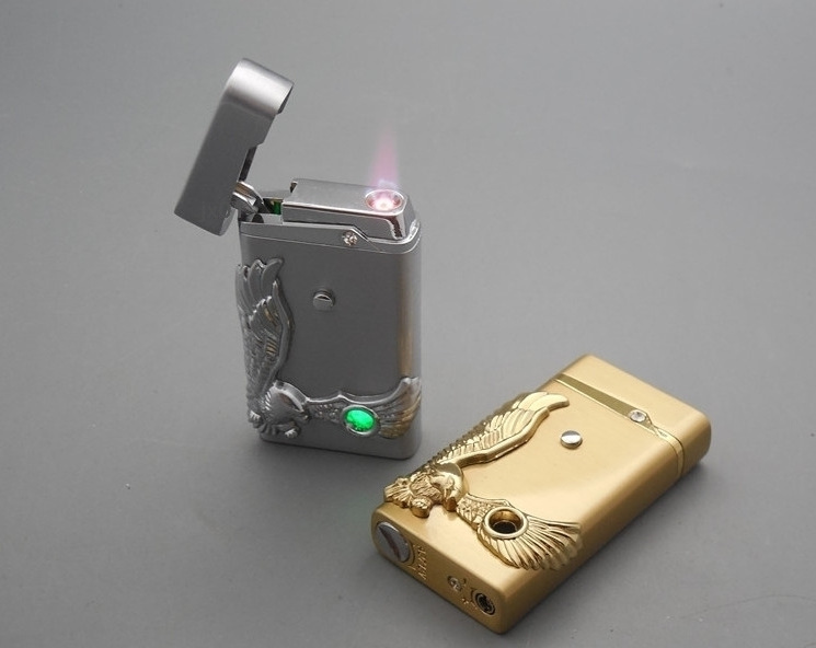 Embossed Eagle Inflatable Touch Electronic Induction Lighter Personality Thin Windproof Gas Lighter