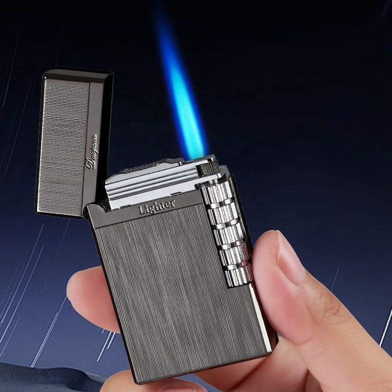 Butane Gas Lighter Windproof Blue Flame Portable Metal Flint Torch Lighter 1300C Cigarette Cigar Lighters Smoking Accessories