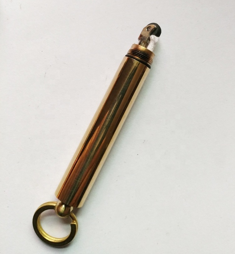 IMCO metal copper slim kerosene lighter,Mini long gasoline cigarette smoking lighter,Key chain