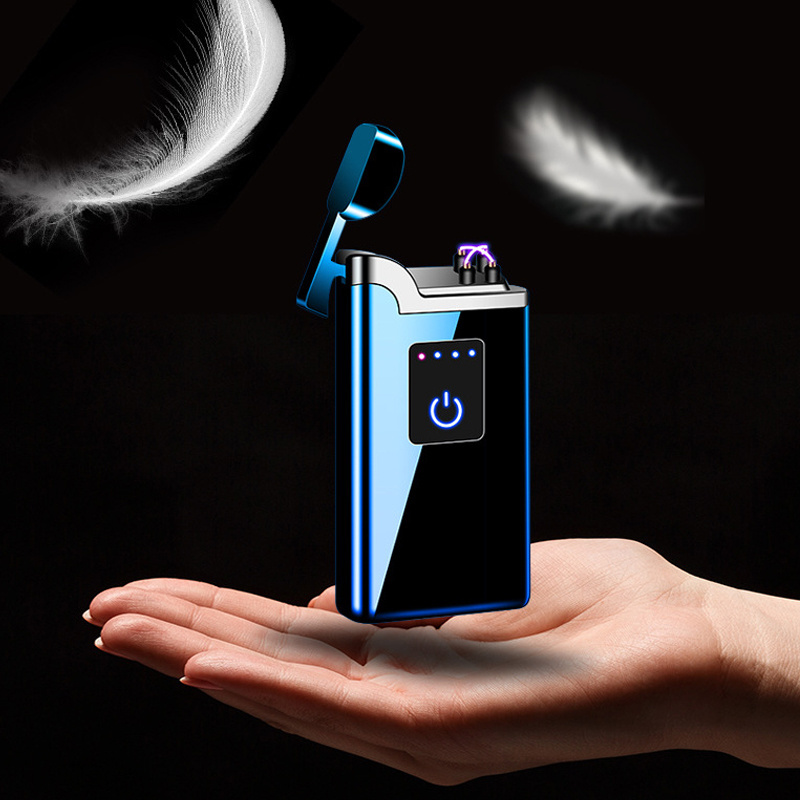 2 In 1 Led Plasma Dual Arc Electric Lighter Rechargeable Thin Slim Usb Touch-Senstive Torch Encendedor Electrico Flameless