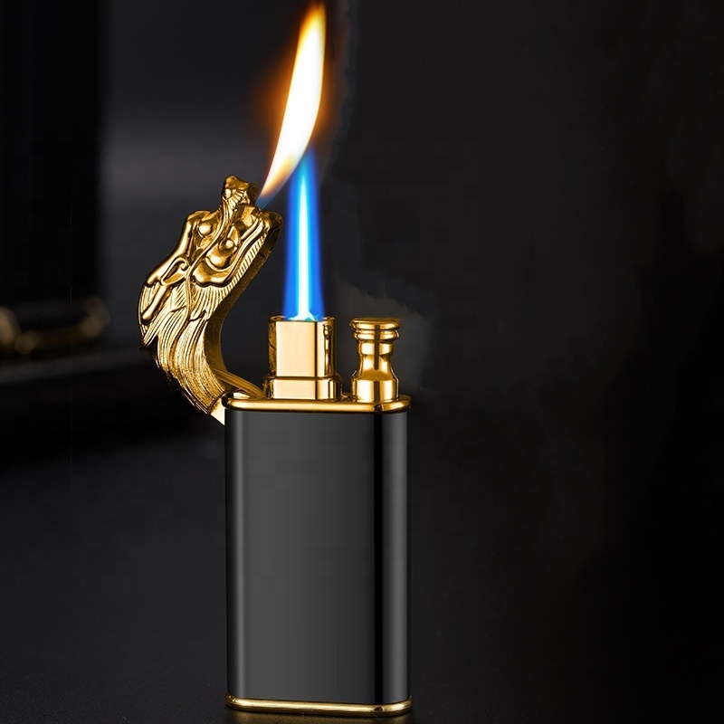 New Creative Dragon Double Fire Lighter Jet Flame Open Fire Conversion Windproof Inflatable Lighter Novelty Men's Gift