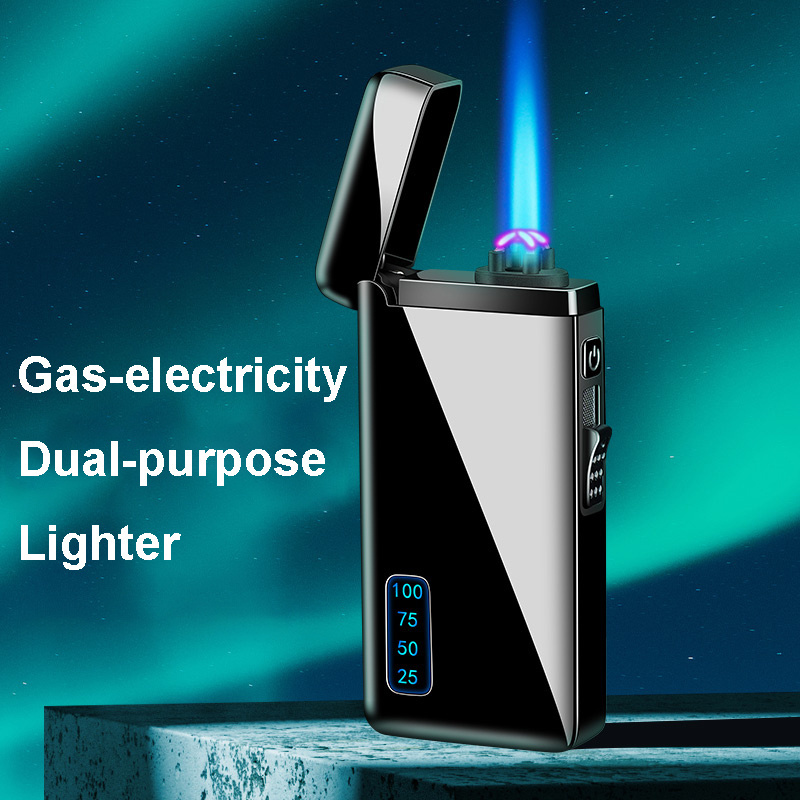 Gas-Electricity Dual Purpose Lighter For Cigar Windproof USB Plasma ARC Lighters Refillable Gas Torch Butane Jet Encendedores