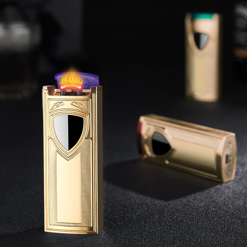 Metal Usb Electric Lighter Plasma ARC Windproof Cigarette Encendedor Electrico Rechargeable Touch-Senstive Cool Lighters