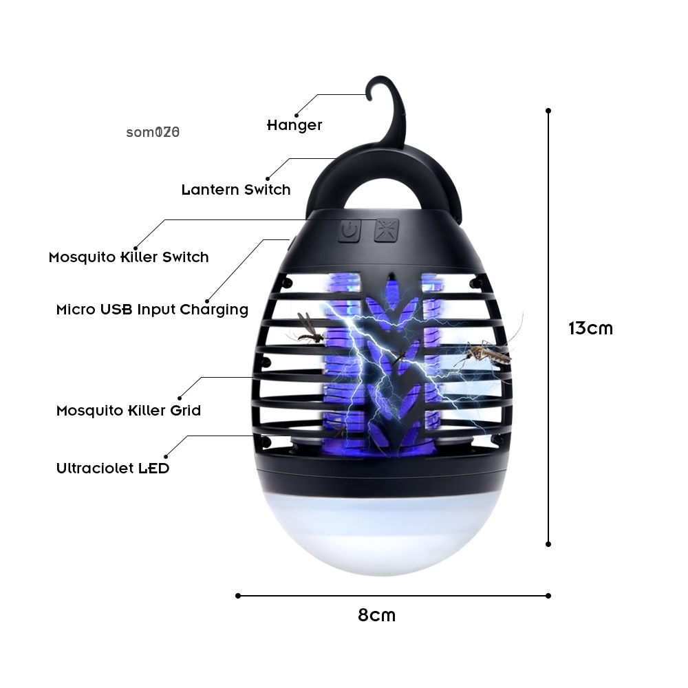 Mosquito Killer Lamp Outdoor UV Bug Zapper Lantern Waterproof Electric Bug Fly Killer Anti Mosquito Flying Insect Trap