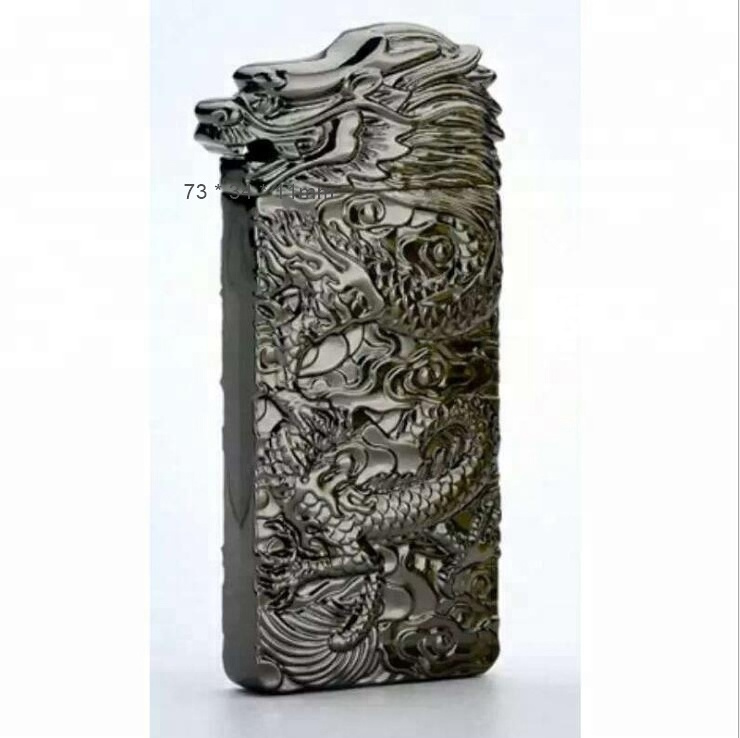 Metal Charging Shake Double Side Dragon Shadows Point Lighters USB Electronic Cigarette Lighter