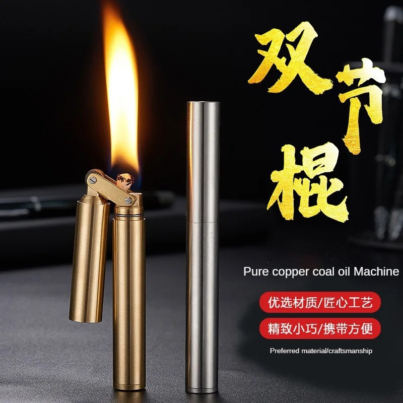 Creative Dragon Nunchaku Style Mini Lighter for Men, Compact and Stylish Made of Pure Copper and Stainless