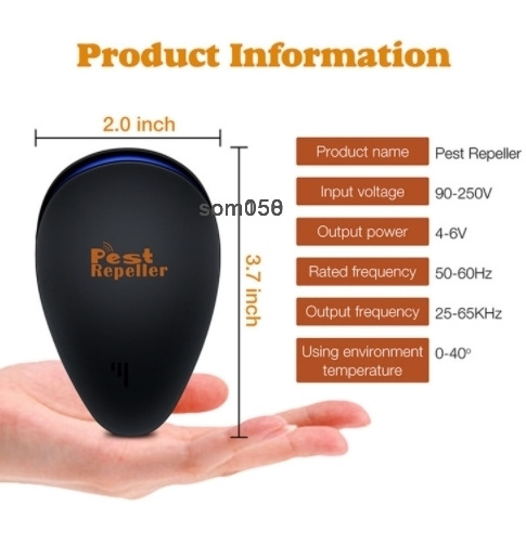 Electronic Ultrasonic Pest Control Repeller Plug In Insect Repellent Killer for Mouse Mosquito Cockroach Bugs