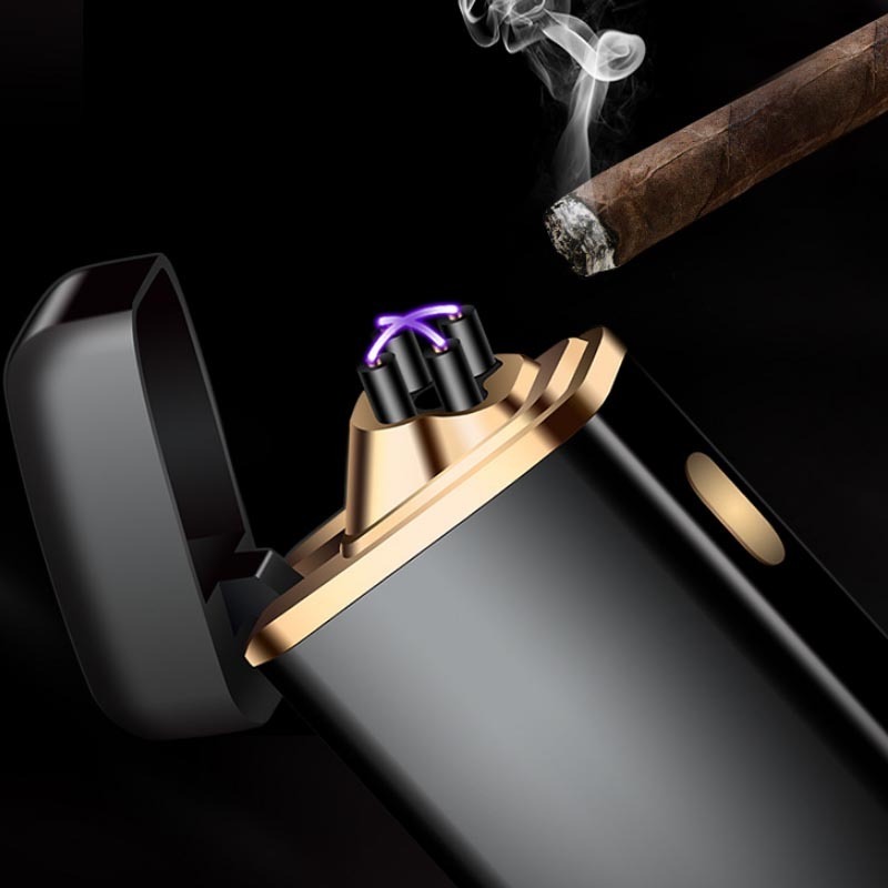 Rechargeable USB Electric Lighter With Plasma Dual ARC Effect Gadgets For Men Flameless Cigarette Encendedor Electrico Windproof