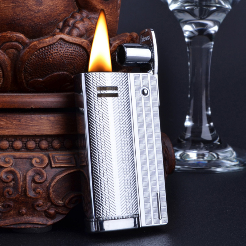 Unique Retro Gasoline Metal Kerosene Lighter Men Vintage  Grinding Wheel Gasoline Flint  Old Windproof  Cigarette Lighter