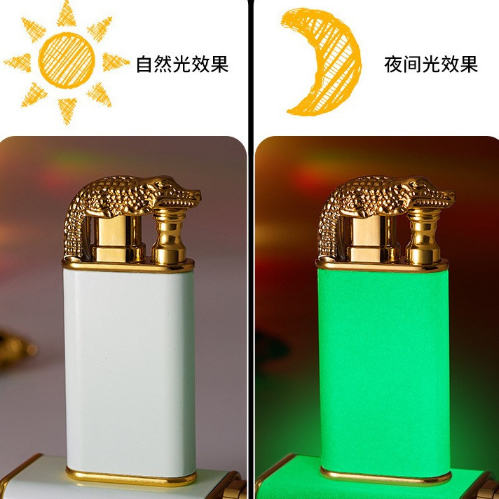 Link Creative Dragon Double Fire Lighter Jet Flame Open Fire Windproof Inflatable Crocodile Lighter Men's Gift