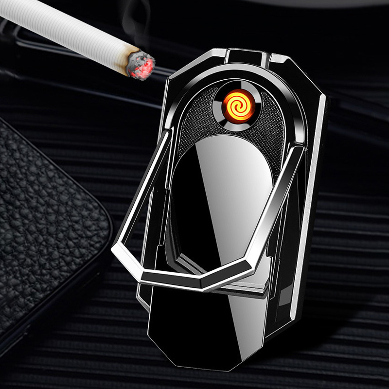 1PC Creative USB Cigarette Lighter Portable Mobile Phone Bracket Lighter Mechero Multi-function Keychain Cigarette Accessories