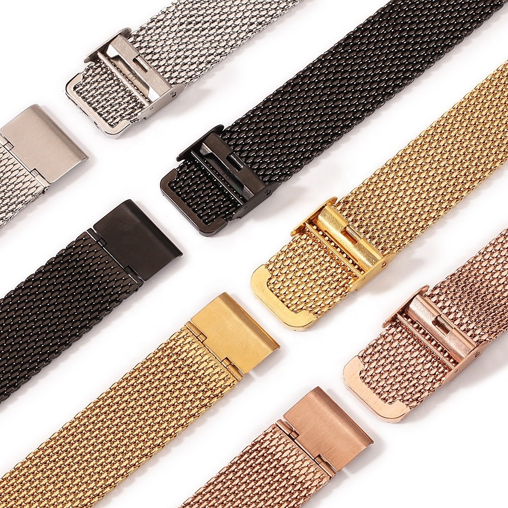 Universal Milanese Loop Watch Band 18mm 20mm 22mm 24mm  Women Men Mesh Stainless Steel Replacement Strap Wrist Bracelet