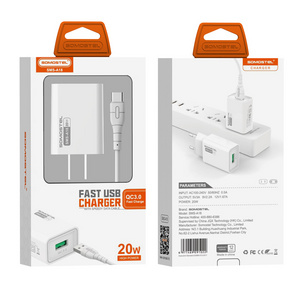 Somostel Cargador SMS-A18 Wholesale QC3.0 20W 3A Cargador USB del telefono movil de carga rapida Cargadores Para Celular