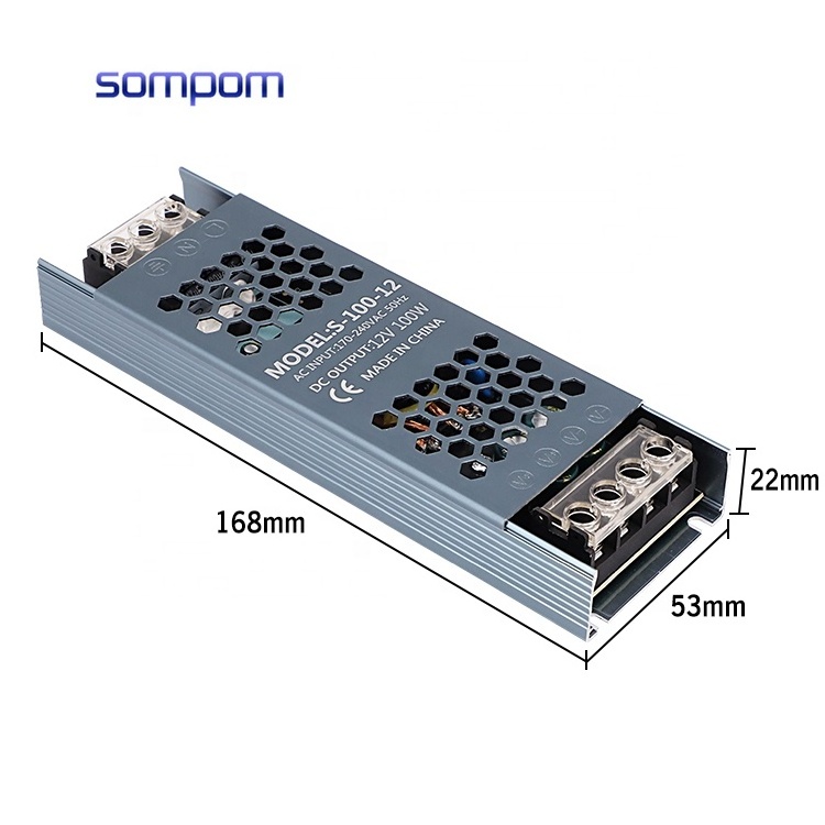 AC to DC 12V 100W LED Slim Switching Power Supply 5A 8.3A 12.5A 25A 33.3A SMPS 60W 100W 150W 200W 300W 400W LED Power Supply