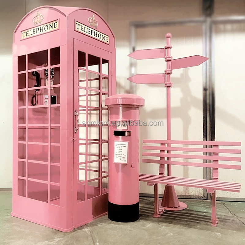 Hot Sale Antique London Phone Telephone Booth for Outdoor Decoration London Telephone Booth Decoration