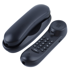 CT-TW163 Black Color House Telephone Landline Cored Wall Telephone Hanging Analog Trim Line Telephone