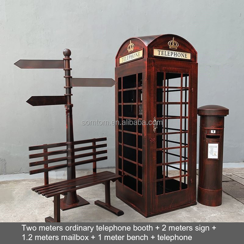 Hot Sale Antique London Phone Telephone Booth for Outdoor Decoration London Telephone Booth Decoration