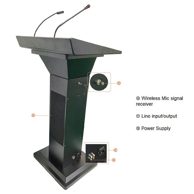 SONBS Manufacturer Professional Digital Podium Wooden Lectern Conference Classroom Church Podium For Sale