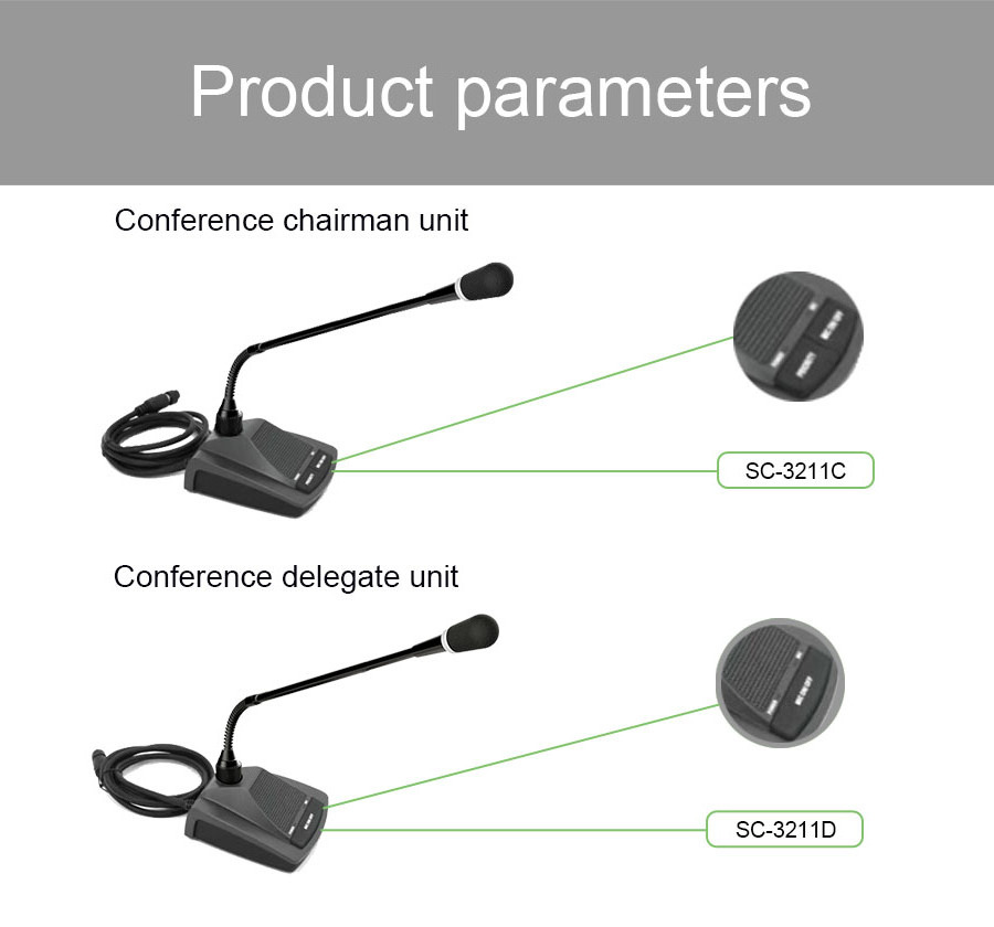 voting conference system wired microphone and speaker for conference table audio