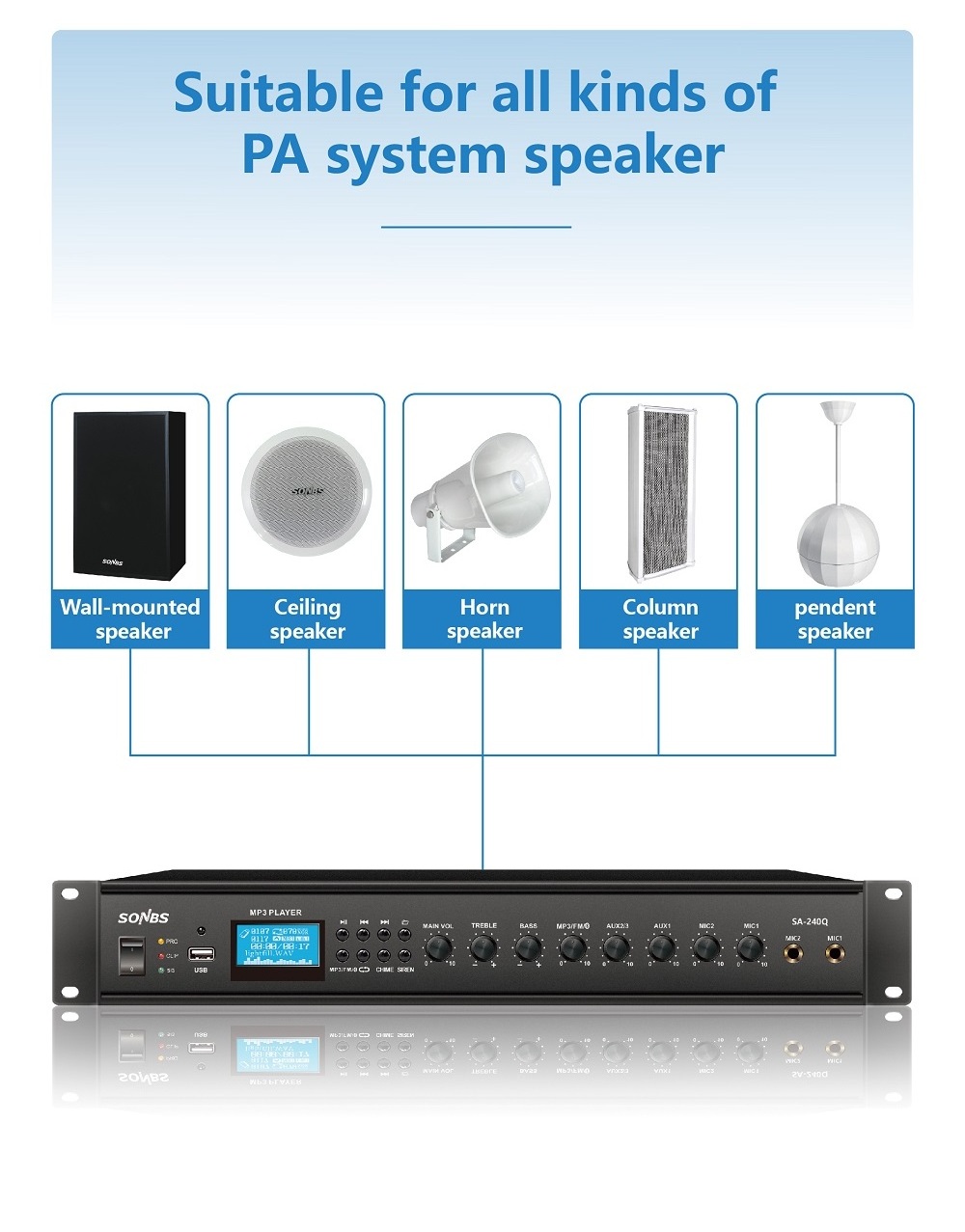 speakers with mixer amplifier public address system audio professional full set public address pa system power amplifier