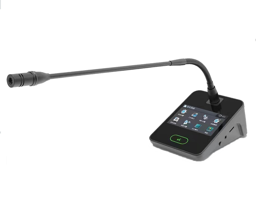 Smart full-digital conference gooseneck chairman/delegate unit (with voting, 3.5-inch screen)