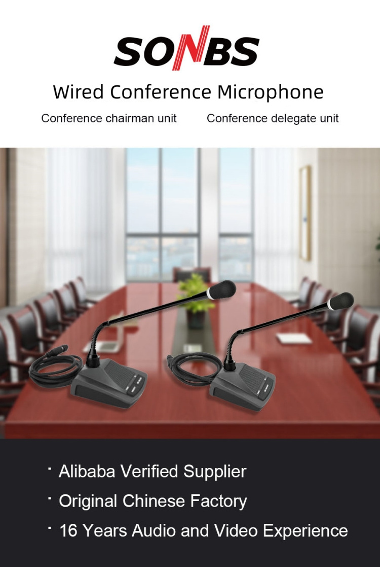 voting conference system wired microphone and speaker for conference table audio