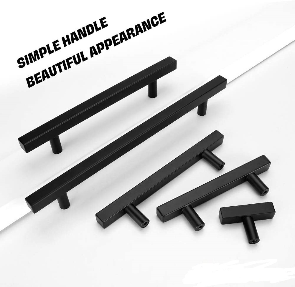 Black Cabinet Pulls 3 inch Black Drawer Pulls Modern Kitchen Hardware Stainless Steel Cabinet Hardware for Dresser Cupboard