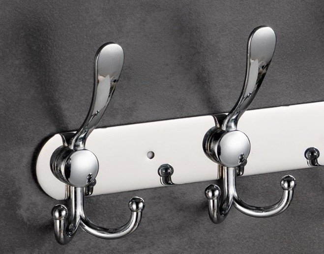 Stainless Steel Coat Robe Hat Clothes Wall Mount Hook Heavy Duty Hanger 5 tri Towel Rack