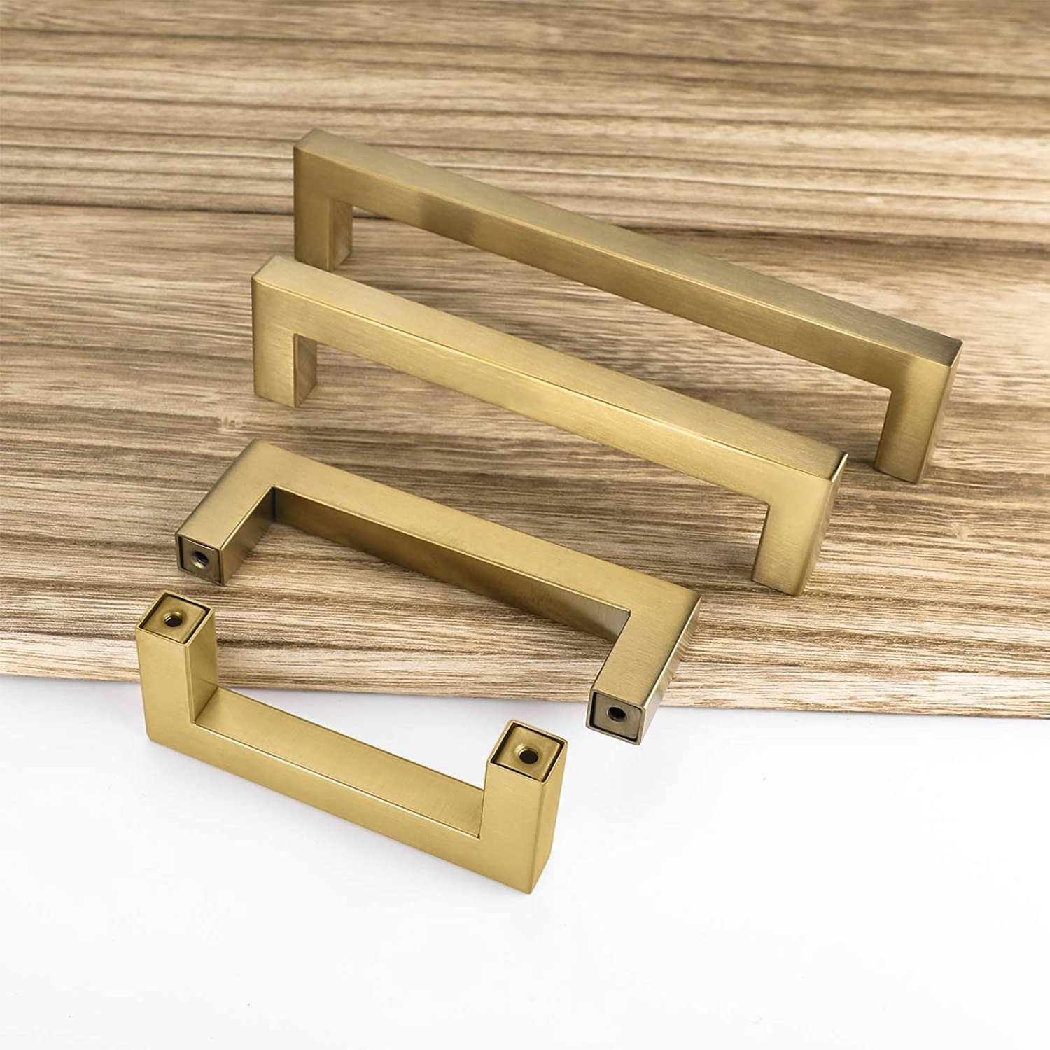 Gold Cabinet Handles Square Brushed Brass Handles Gold Kitchen Hardware Brass Pull