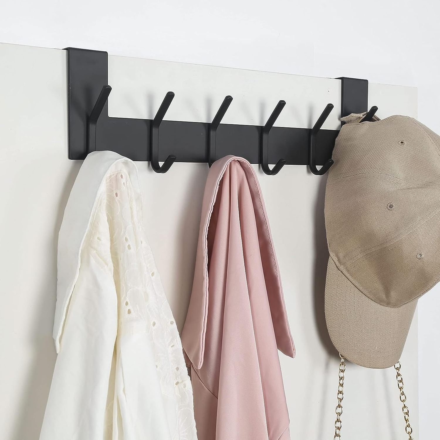 Heavy Duty Over The Door Hanger Stainless Steel Over The Door Coat Rack, Door Hooks for Hanging Towels, Clothes, Coats