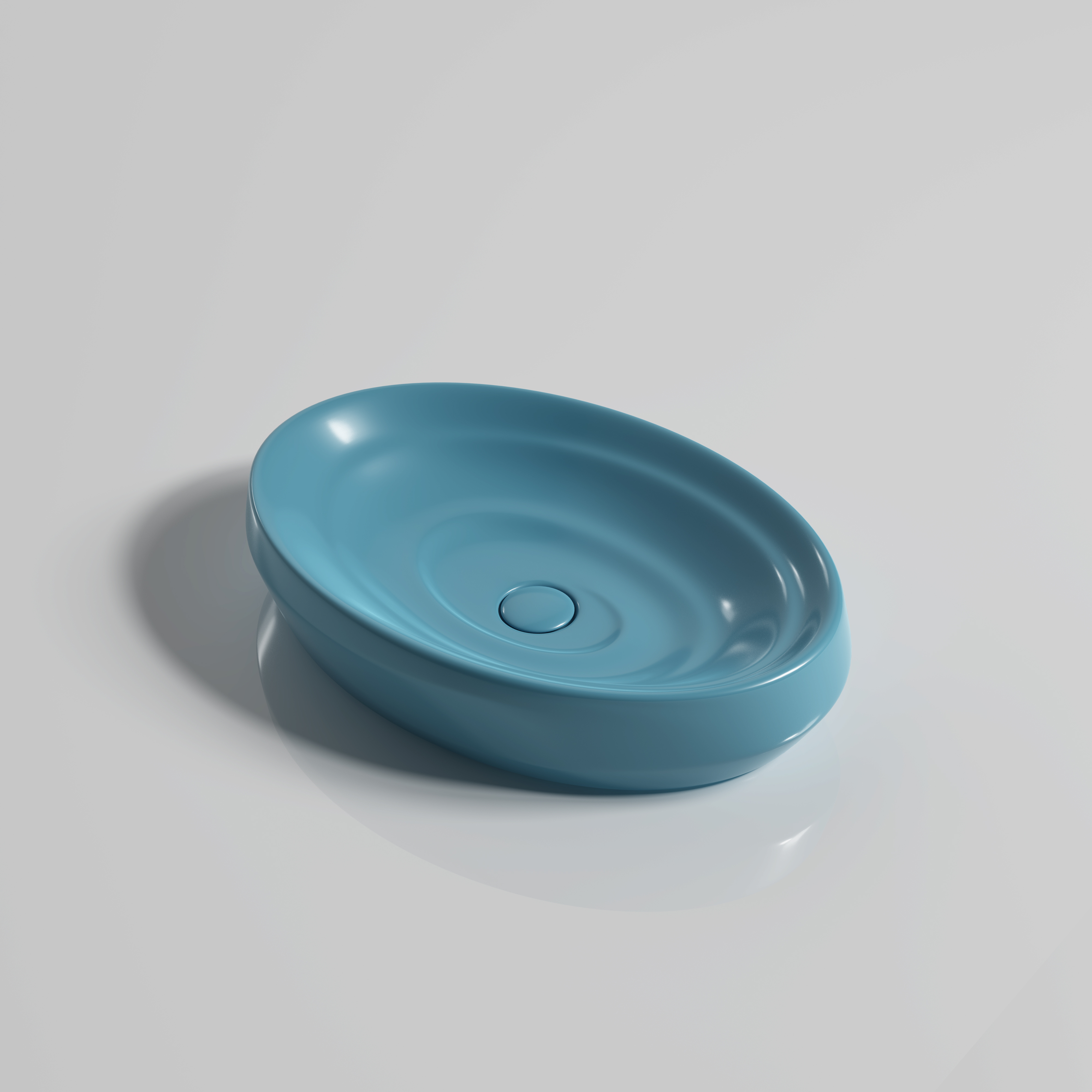 2501ML Matte Blue Sanitary Ware Handmade Snail Design Countertop Lavabo Ceramic Wash Basin Bathroom Basin