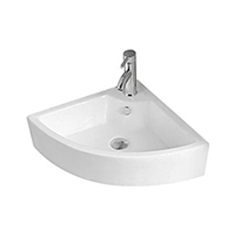 3082 Modern Triangle Corner Bathroom White Ceramic Above counter Basin Vanities For Sale