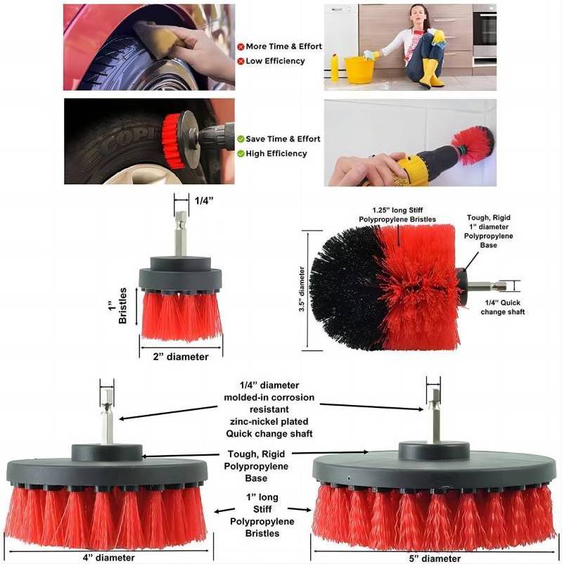 Hot Selling Cleaning Brush For Drill 18 Pcs Automatic Car Wash Brushes Auto Detailing Car Washer Brush Cleaning Tools Kit